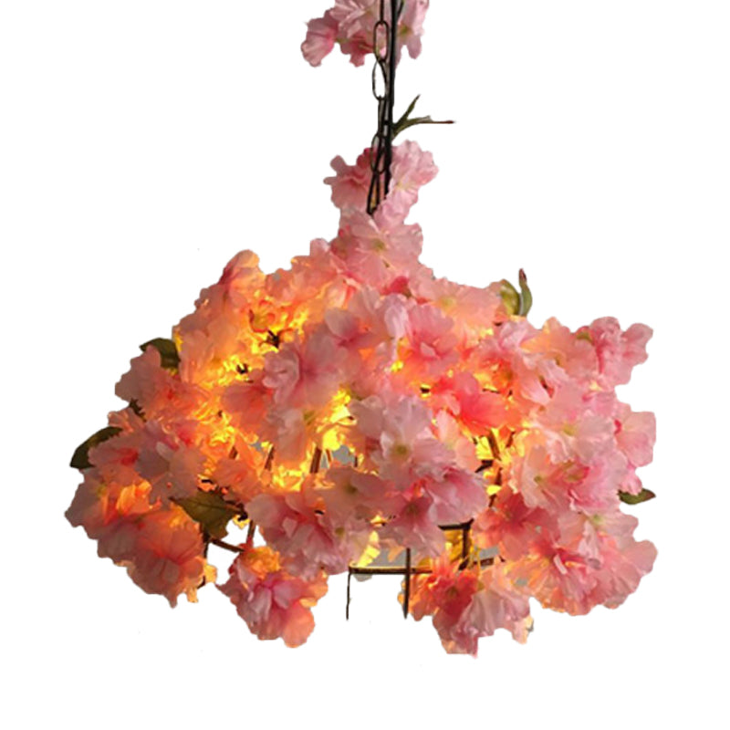 Black 1 Bulb Pendant Lamp Antique Metal Caged Flower Suspension Light for Restaurant Clearhalo 'Ceiling Lights' 'Industrial Pendants' 'Industrial' 'Middle Century Pendants' 'Pendant Lights' 'Pendants' 'Tiffany' Lighting' 519493