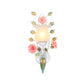 1/2 Bulbs Metal Sconce Fixture Pastoral White Flower Living Room Wall Mounted Lighting Clearhalo 'Wall Lamps & Sconces' 'Wall Lights' Lighting' 519716