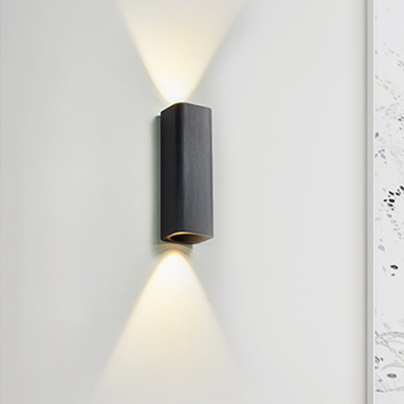 Modern Cuboid Wall Mounted Light Metal Living Room LED Up and Down Wall Sconce in Bronze/Gold/Coffee Clearhalo 'Cast Iron' 'Glass' 'Industrial' 'Modern wall lights' 'Modern' 'Tiffany' 'Traditional wall lights' 'Wall Lamps & Sconces' 'Wall Lights' Lighting' 519848