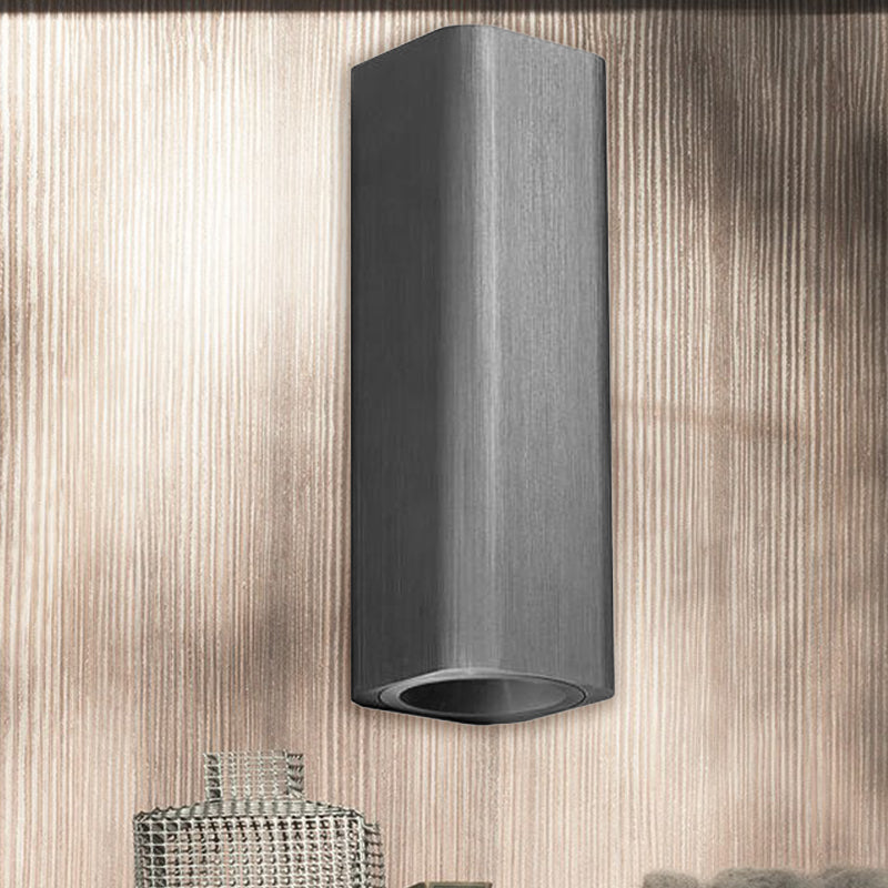 Modern Cuboid Wall Mounted Light Metal Living Room LED Up and Down Wall Sconce in Bronze/Gold/Coffee Clearhalo 'Cast Iron' 'Glass' 'Industrial' 'Modern wall lights' 'Modern' 'Tiffany' 'Traditional wall lights' 'Wall Lamps & Sconces' 'Wall Lights' Lighting' 519850