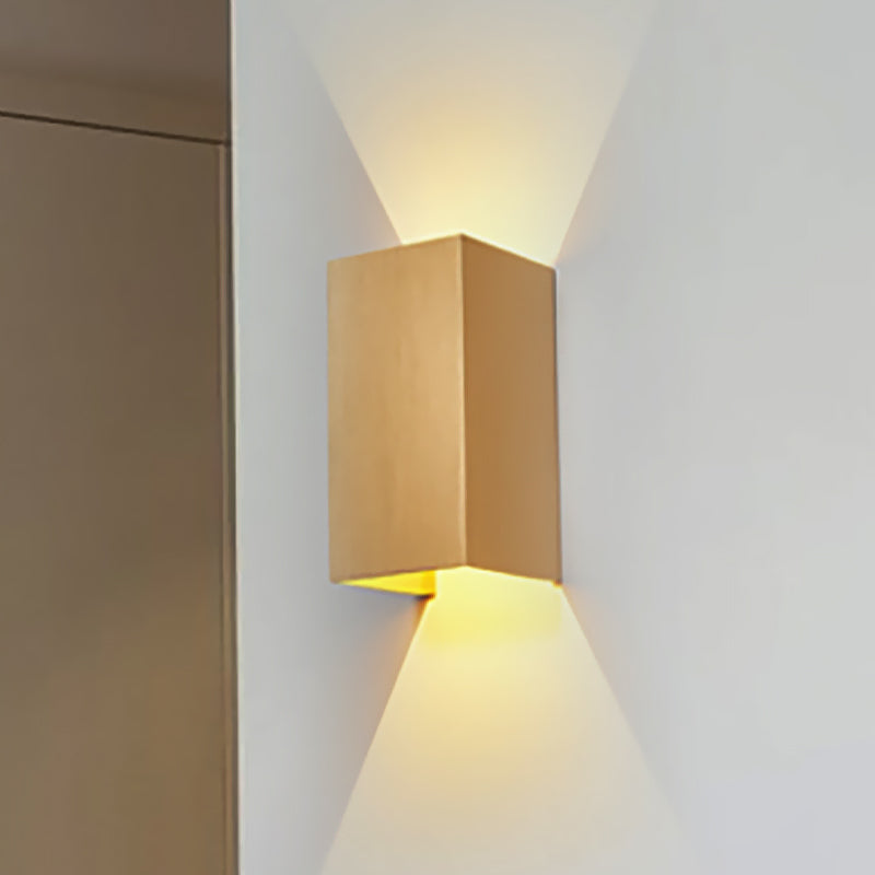 Cuboid Up and Down LED Wall Sconce Contemporary Metal Gold/Coffee/Grey Sconce Light Fixture for Bedroom Clearhalo 'Cast Iron' 'Glass' 'Industrial' 'Modern wall lights' 'Modern' 'Tiffany' 'Traditional wall lights' 'Wall Lamps & Sconces' 'Wall Lights' Lighting' 519854