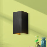 Cuboid Up and Down LED Wall Sconce Contemporary Metal Gold/Coffee/Grey Sconce Light Fixture for Bedroom