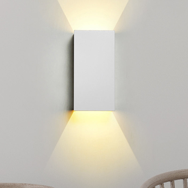 Cuboid Up and Down LED Wall Sconce Contemporary Metal Gold/Coffee/Grey Sconce Light Fixture for Bedroom Clearhalo 'Cast Iron' 'Glass' 'Industrial' 'Modern wall lights' 'Modern' 'Tiffany' 'Traditional wall lights' 'Wall Lamps & Sconces' 'Wall Lights' Lighting' 519861
