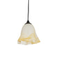 Contemporary 1-Light Down Light with White Frosted Glass Shade Black Floral Ceiling Hang Fixture Clearhalo 'Ceiling Lights' 'Glass shade' 'Glass' 'Modern Pendants' 'Modern' 'Pendant Lights' 'Pendants' Lighting' 519993