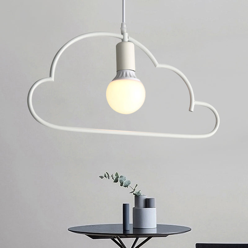 Cloud Bedside Pendant Lighting Metal 1 Bulb Modernism Hanging Ceiling Lamp in White Clearhalo 'Ceiling Lights' 'Glass shade' 'Glass' 'Modern Pendants' 'Modern' 'Pendant Lights' 'Pendants' Lighting' 519999