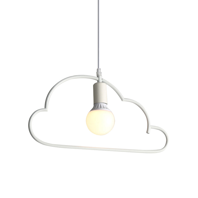 Cloud Bedside Pendant Lighting Metal 1 Bulb Modernism Hanging Ceiling Lamp in White Clearhalo 'Ceiling Lights' 'Glass shade' 'Glass' 'Modern Pendants' 'Modern' 'Pendant Lights' 'Pendants' Lighting' 520000