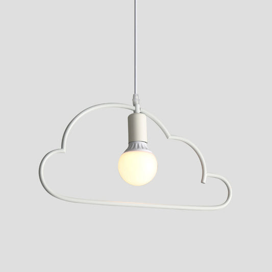 Cloud Bedside Pendant Lighting Metal 1 Bulb Modernism Hanging Ceiling Lamp in White Clearhalo 'Ceiling Lights' 'Glass shade' 'Glass' 'Modern Pendants' 'Modern' 'Pendant Lights' 'Pendants' Lighting' 520001