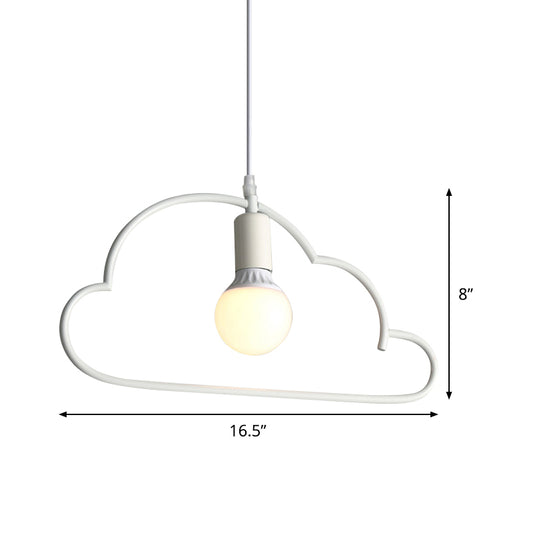 Cloud Bedside Pendant Lighting Metal 1 Bulb Modernism Hanging Ceiling Lamp in White Clearhalo 'Ceiling Lights' 'Glass shade' 'Glass' 'Modern Pendants' 'Modern' 'Pendant Lights' 'Pendants' Lighting' 520002