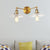 Saucer Clear Ribbed Glass Wall Sconce Light Warehouse 2 Lights Indoor Lighting Fixture in Bronze/Brass/Chrome Brass Clearhalo 'Art deco wall lights' 'Cast Iron' 'Glass' 'Industrial wall lights' 'Industrial' 'Middle century wall lights' 'Modern' 'Rustic wall lights' 'Tiffany' 'Traditional wall lights' 'Wall Lamps & Sconces' 'Wall Lights' Lighting' 520153