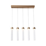 Tubular Clear Glass Cluster Pendant Light Minimalism 5-Light Brass Hanging Ceiling Lamp Clearhalo 'Ceiling Lights' 'Chandeliers' 'Glass shade' 'Glass' 'Modern Pendants' 'Modern' 'Pendant Lights' 'Pendants' Lighting' 520199