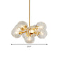 Bubble Hanging Chandelier Post-Modern Clear Glass 9 Lights Brass Ceiling Pendant Lamp Clearhalo 'Ceiling Lights' 'Chandeliers' 'Glass shade' 'Glass' 'Modern Chandeliers' 'Modern' Lighting' 520232