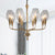 Clear Glass Cup Hanging Lighting Modernism 8-Head Pendant Chandelier in Brass with Curved Arm Brass Clearhalo 'Ceiling Lights' 'Chandeliers' 'Glass shade' 'Glass' 'Modern Chandeliers' 'Modern' Lighting' 520296