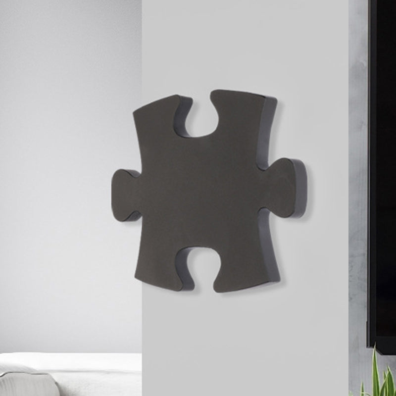 Jigsaw Sconce Light Modern Acrylic Black/White LED Wall Light in Warm/White Light for Living Room - Clearhalo - 'Modern wall lights' - 'Modern' - 'Wall Lamps & Sconces' - 'Wall Lights' - Lighting' - 520321