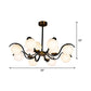 Minimalist Globe Down Lighting Milky Glass 12 Lights Living Room Pendant Chandelier in Black Clearhalo 'Ceiling Lights' 'Chandeliers' 'Glass shade' 'Glass' 'Modern Chandeliers' 'Modern' 'Pendant Lights' Lighting' 520401