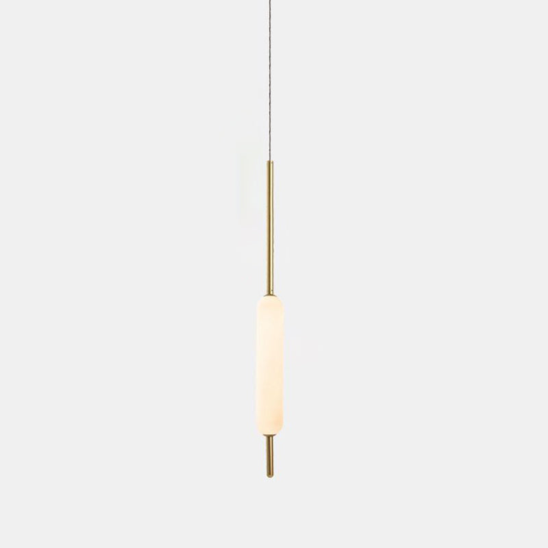 White Glass Tube Hanging Ceiling Light Modern 1 Light Pendant Light for Dining Room Clearhalo 'Ceiling Lights' 'Chandeliers' 'Glass shade' 'Glass' 'Modern Pendants' 'Modern' 'Pendant Lights' 'Pendants' Lighting' 520424