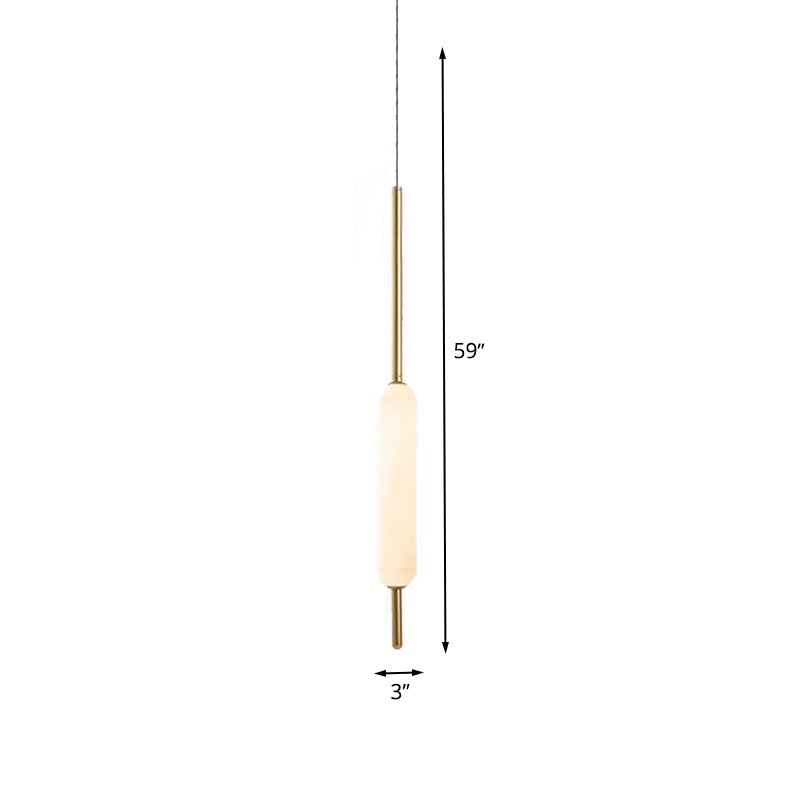 White Glass Tube Hanging Ceiling Light Modern 1 Light Pendant Light for Dining Room Clearhalo 'Ceiling Lights' 'Chandeliers' 'Glass shade' 'Glass' 'Modern Pendants' 'Modern' 'Pendant Lights' 'Pendants' Lighting' 520425