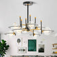 Black Round Ceiling Light Fixture Modernism 8 Lights Clear Glass Vertical Chandelier Pendant Lamp Clearhalo 'Ceiling Lights' 'Chandeliers' 'Glass shade' 'Glass' 'Modern Chandeliers' 'Modern' Lighting' 520439