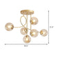 Modern 6 Heads Chandelier Lighting with Clear Glass Shade Brass Global Ceiling Hang Fixture Clearhalo 'Ceiling Lights' 'Chandeliers' 'Glass shade' 'Glass' 'Modern Chandeliers' 'Modern' Lighting' 520458