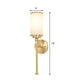 Post Modern Cylindrical Wall Light Sconce Milky Glass 1-Head Living Room Wall Mounted Lamp in Gold with Straight Arm Clearhalo 'Cast Iron' 'Glass' 'Industrial' 'Modern wall lights' 'Modern' 'Tiffany' 'Traditional wall lights' 'Wall Lamps & Sconces' 'Wall Lights' Lighting' 520715