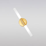 Minimalist Slim Tubular Wall Sconce White Glass LED Corner Wall Lighting Fixture in Brass - Clearhalo - 'Cast Iron' - 'Glass' - 'Industrial' - 'Modern wall lights' - 'Modern' - 'Tiffany' - 'Traditional wall lights' - 'Wall Lamps & Sconces' - 'Wall Lights' - Lighting' - 520749