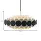 Acrylic Oval Chandelier Lighting Contemporary Led 16"/19.5"/23.5" Wide Black/Blue/Red Hanging Pendant Lamp for Living Room Clearhalo 'Ceiling Lights' 'Chandeliers' 'Modern Chandeliers' 'Modern' Lighting' 520786