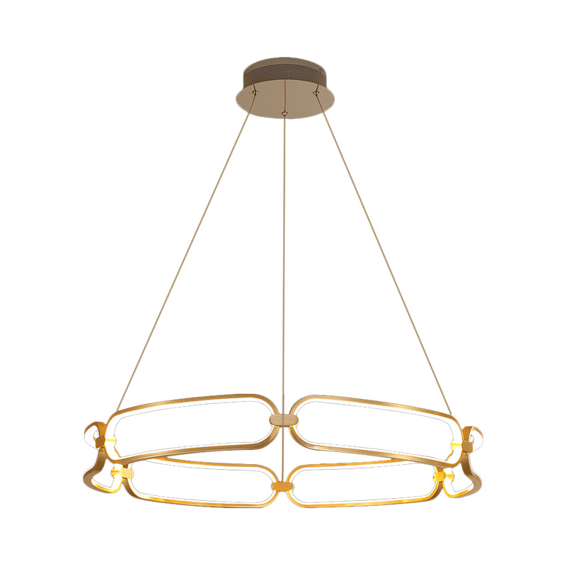 Bracelet Metal Chandelier Lamp Modern 1 Light Gold Led Ceiling Pendant Light in White/Warm Light Clearhalo 'Ceiling Lights' 'Chandeliers' 'Modern Chandeliers' 'Modern' Lighting' 520790