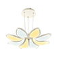 Flower Shape Acrylic Chandelier Light Contemporary 6/8 Lights White Led Hanging Ceiling Lamp in White/Warm/Natural Light Clearhalo 'Ceiling Lights' 'Chandeliers' 'Modern Chandeliers' 'Modern' Lighting' 520803