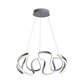 3/5/6 Lights Dining Room Chandelier with Wave Acrylic Shade Modern Grey Ceiling Pendant Light in White/Warm Light Clearhalo 'Ceiling Lights' 'Chandeliers' 'Modern Chandeliers' 'Modern' Lighting' 520846