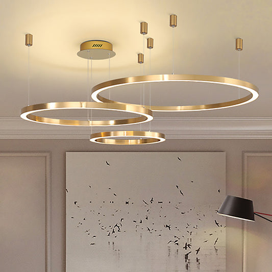 1/3 Lights Living Room Chandelier with Sphere Metal Shade Modern Gold Led Ceiling Pendant Light in White/Warm Light Clearhalo 'Ceiling Lights' 'Chandeliers' 'Modern Chandeliers' 'Modern' Lighting' 520924