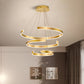 1/2/3 Lights Dining Room Chandelier with Ring Acrylic Shade Modern Gold Led Hanging Light Fixture in White/Warm Light 3 Gold Clearhalo 'Ceiling Lights' 'Chandeliers' 'Modern Chandeliers' 'Modern' Lighting' 520955