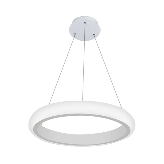 White Doughnut Chandelier Lamp Modernist 1/2/3 Lights Acrylic Led Ceiling Pendant Fixture in White/Warm Light Clearhalo 'Ceiling Lights' 'Chandeliers' 'Modern Chandeliers' 'Modern' Lighting' 520990_fac976cb-f1ff-4e23-9463-896a3c71c313