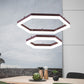 Hexagon Acrylic Chandelier Lighting Contemporary 1/2/3 Lights Khaki Led Hanging Ceiling Light in White/Warm Light 2 Khaki Clearhalo 'Ceiling Lights' 'Chandeliers' 'Modern Chandeliers' 'Modern' Lighting' 520996