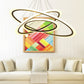 Ring Pendant Chandelier Contemporary Acrylic 1/2/3 Lights Gold Led Hanging Light Fixture in White/Warm Light 3 Black Clearhalo 'Ceiling Lights' 'Chandeliers' 'Modern Chandeliers' 'Modern' Lighting' 521009