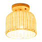 Beige Bowl/Cylindrical Semi Mount Lighting Contemporary 1 Head Bamboo Ceiling Mount Light Fixture Clearhalo 'Ceiling Lights' 'Close To Ceiling Lights' 'Close to ceiling' 'Flush mount' Lighting' 521201