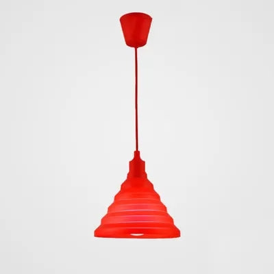 Kids Conical Hanging Pendant Metal Single Head Bright Colored Hanging Light for Game Room Red Clearhalo 'Ceiling Lights' 'Pendant Lights' 'Pendants' Lighting' 52124_1294cb13-c62c-4b31-b746-9e9194c90052
