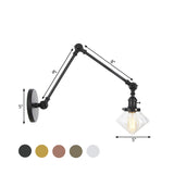 1 Light Dining Room Sconce Light Vintage Black/Bronze/Brass Wall Mounted Lamp with Diamond Clear/Amber Glass Shade, 8"+8"/8"+8"+8" L Adjustable Arm Clearhalo 'Art deco wall lights' 'Cast Iron' 'Glass' 'Industrial wall lights' 'Industrial' 'Middle century wall lights' 'Modern' 'Rustic wall lights' 'Tiffany' 'Traditional wall lights' 'Wall Lamps & Sconces' 'Wall Lights' Lighting' 522330