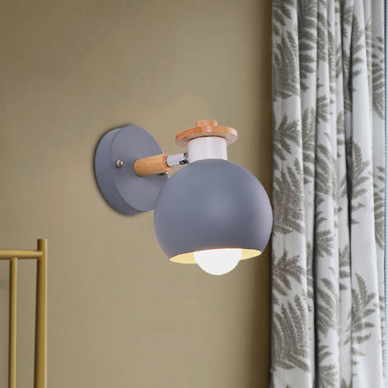 Single Light Spherical Wall Lamp Nordic Metal Sconce Light for Kindergarten Child Bedroom Clearhalo 'Wall Lamps & Sconces' 'Wall Lights' Lighting' 522436