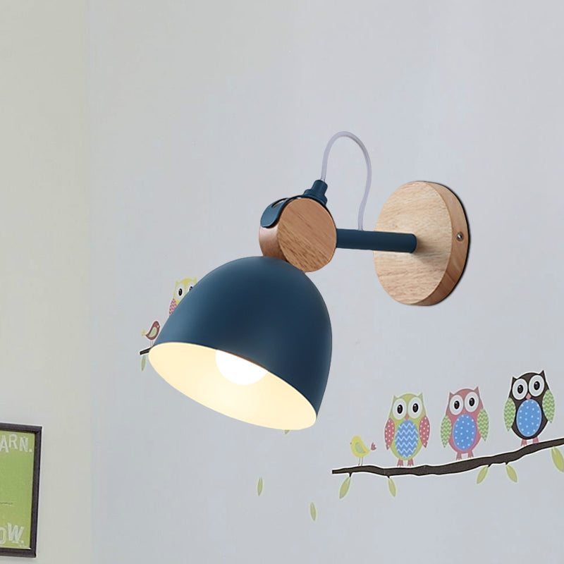 Metal Dome Wall Sconce Living Room Angle Adjustable 1 Light Nordic Style Wall Light Clearhalo 'Wall Lamps & Sconces' 'Wall Lights' Lighting' 522459