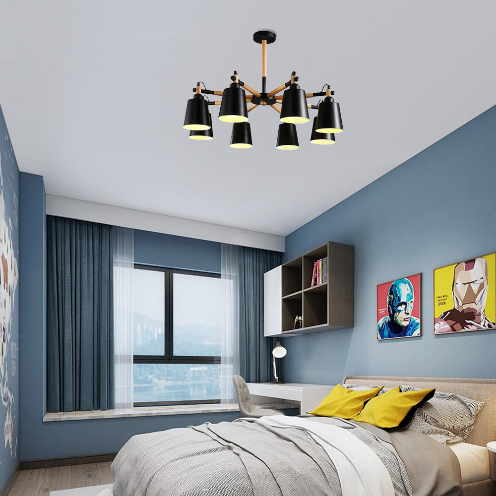 Contemporary Trapezoid Shade Chandelier 8 Lights Metal Hanging Light for Living Room Clearhalo 'Ceiling Lights' 'Chandeliers' Lighting' options 53249