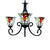 Stained Glass Bell Ceiling Pendant 3/5 Lights Tiffany Retro Loft Chandelier with Flower in Black for Hotel 3 Black Clearhalo 'Ceiling Lights' 'Chandeliers' 'Industrial' 'Middle Century Chandeliers' 'Tiffany Chandeliers' 'Tiffany close to ceiling' 'Tiffany' Lighting' 53286