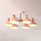 Domed Shade Office Hanging Lamp Metal Six Heads Nordic Stylish Chandelier Light Clearhalo 'Ceiling Lights' 'Chandeliers' Lighting' options 53301