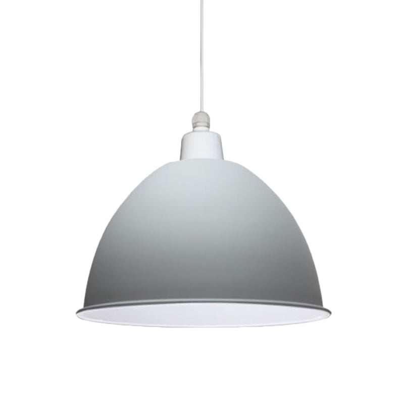1 Bulb Dining Room Hanging Light Nordic Style Grey/Pink Suspended Pendant Lamp with Dome Metal Shade Clearhalo 'Ceiling Lights' 'Modern Pendants' 'Modern' 'Pendant Lights' 'Pendants' Lighting' 536665