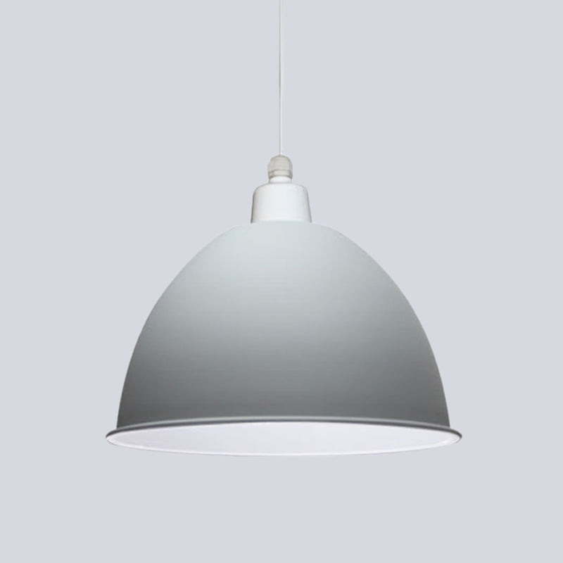 1 Bulb Dining Room Hanging Light Nordic Style Grey/Pink Suspended Pendant Lamp with Dome Metal Shade Clearhalo 'Ceiling Lights' 'Modern Pendants' 'Modern' 'Pendant Lights' 'Pendants' Lighting' 536666