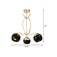 Metal Dome Hanging Lighting Modern Nordic Style 3/6-Head Chandelier Pendant Lamp in Black Clearhalo 'Ceiling Lights' 'Chandeliers' 'Modern Chandeliers' 'Modern' Lighting' 536763