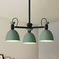 Metal Dome Pendant Lighting Nordic 3-Bulb Chandelier Lamp Fixture in Blue/Green with Adjustable Node Clearhalo 'Ceiling Lights' 'Chandeliers' 'Modern Chandeliers' 'Modern' Lighting' 536804