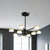 Radial Metal Chandelier Lighting Modernist 9/12 Heads Black Hanging Ceiling Lamp for Living Room 9 Black Clearhalo 'Ceiling Lights' 'Chandeliers' 'Modern Chandeliers' 'Modern' Lighting' 536855
