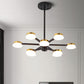 Radial Metal Chandelier Lighting Modernist 9/12 Heads Black Hanging Ceiling Lamp for Living Room Clearhalo 'Ceiling Lights' 'Chandeliers' 'Modern Chandeliers' 'Modern' Lighting' 536856