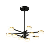 Radial Metal Chandelier Lighting Modernist 9/12 Heads Black Hanging Ceiling Lamp for Living Room Clearhalo 'Ceiling Lights' 'Chandeliers' 'Modern Chandeliers' 'Modern' Lighting' 536857
