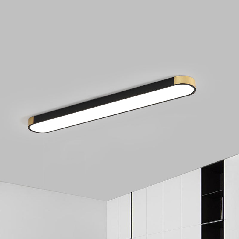 Minimalism LED Flush Light Fixture with Metal Shade White and Gold ...
