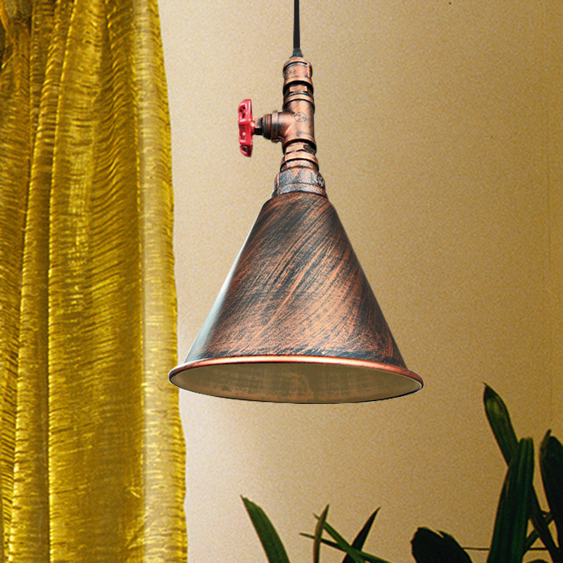 1-Bulb Conical Down Lighting Farmhouse Black/Silver/Gold Finish Iron Pendant Lamp Fixture for Restaurant Clearhalo 'Art Deco Pendants' 'Black' 'Cast Iron' 'Ceiling Lights' 'Ceramic' 'Crystal' 'Industrial Pendants' 'Industrial' 'Metal' 'Middle Century Pendants' 'Pendant Lights' 'Pendants' 'Rustic Pendants' 'Tiffany' Lighting' 537006